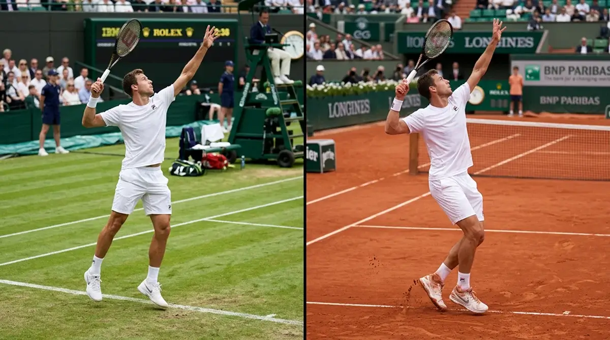The same serve producing more aces on a faster court