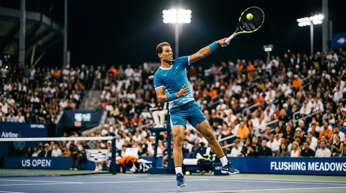 A men's ATP player serving in a tight, serve-dominated match