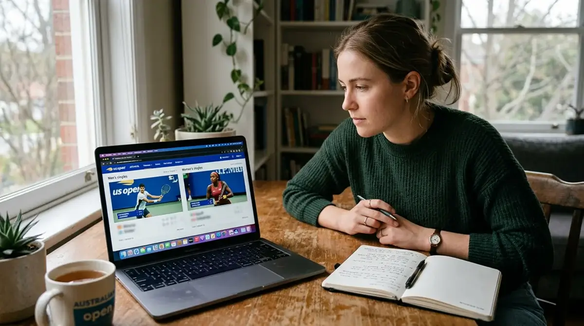 A bettor reviewing both ATP and WTA matchups on a laptop