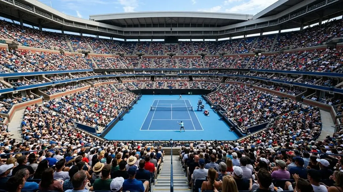A packed Grand Slam show court driving deep markets