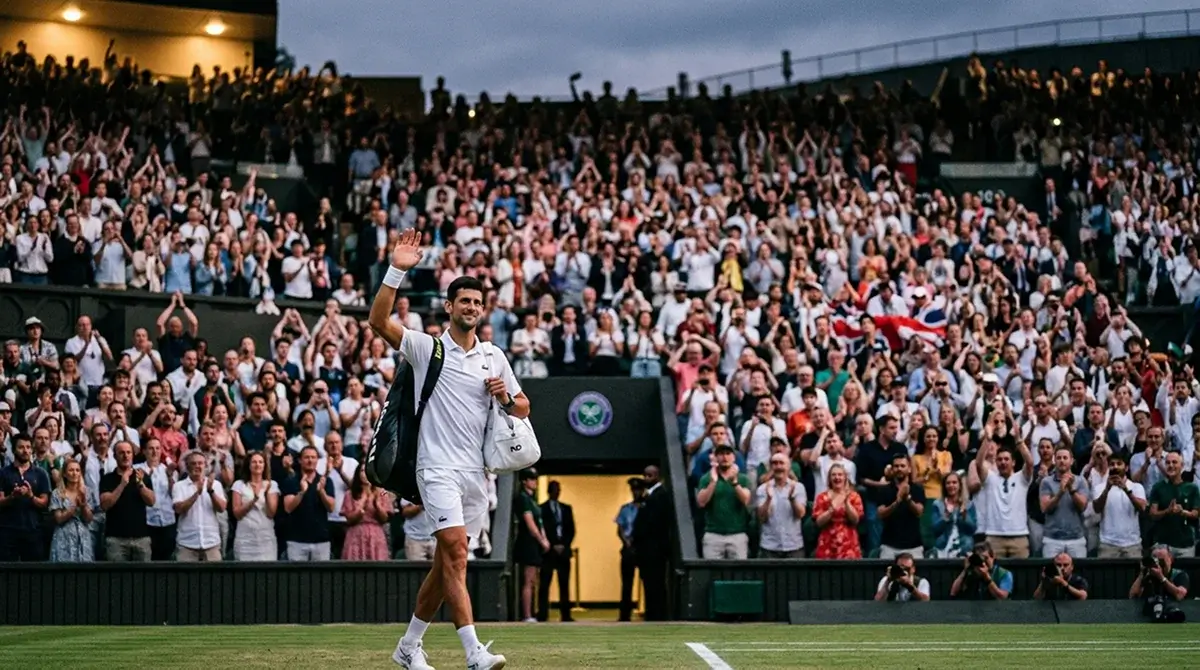 Spectators cheering a star player as the crowd piles onto the favourite