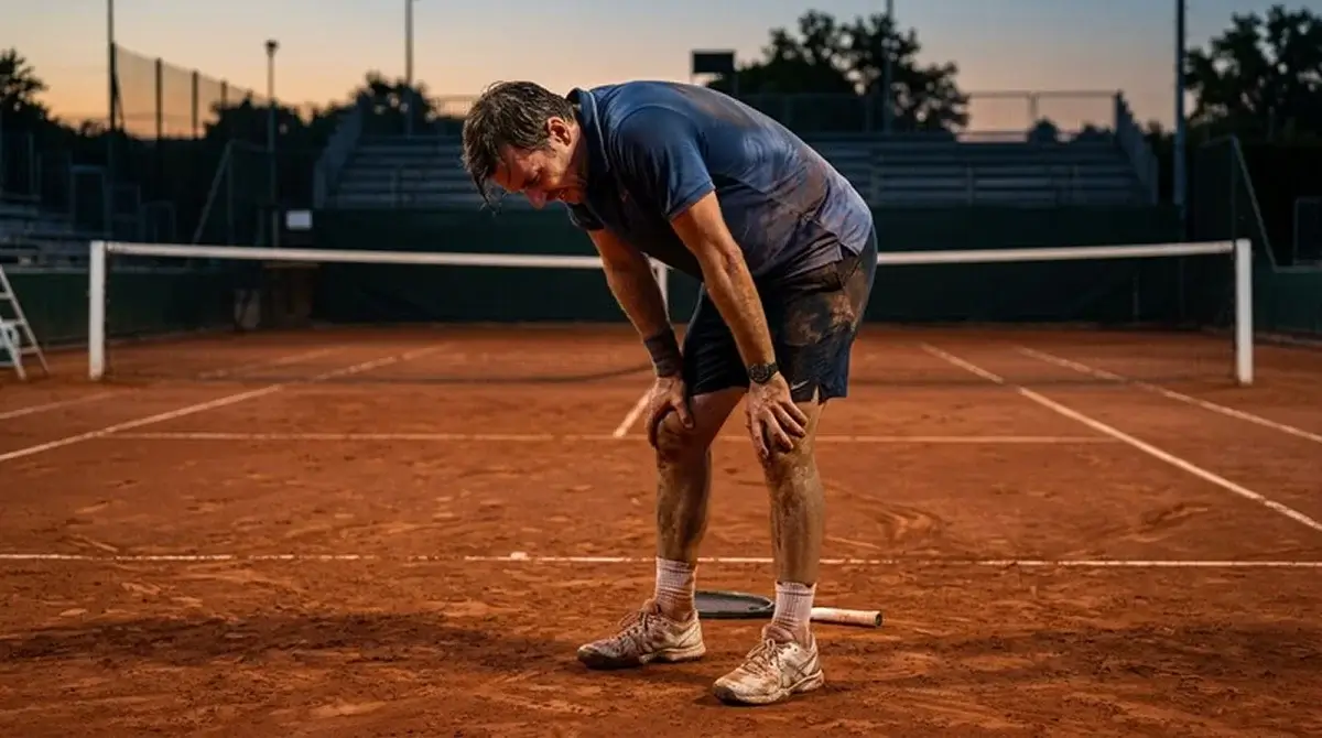 Best-of-five clay-court match grinding into a fourth set