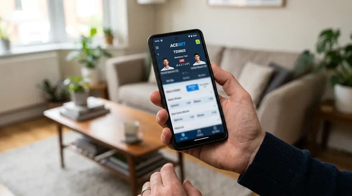 A betting app toggling a tennis match between fractional and decimal odds