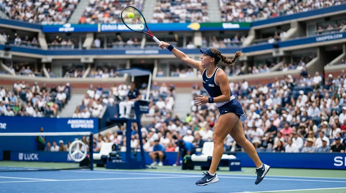 A leading player serving as a clear favourite on a hard court