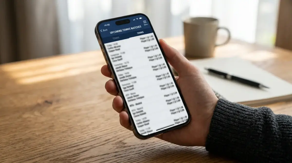 A smartphone listing dozens of tennis matches available to bet on