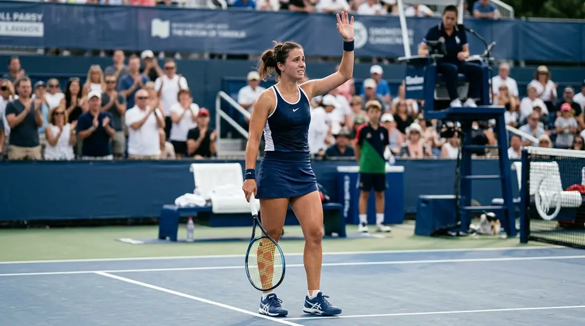 A player signalling to the umpire that they cannot continue the match