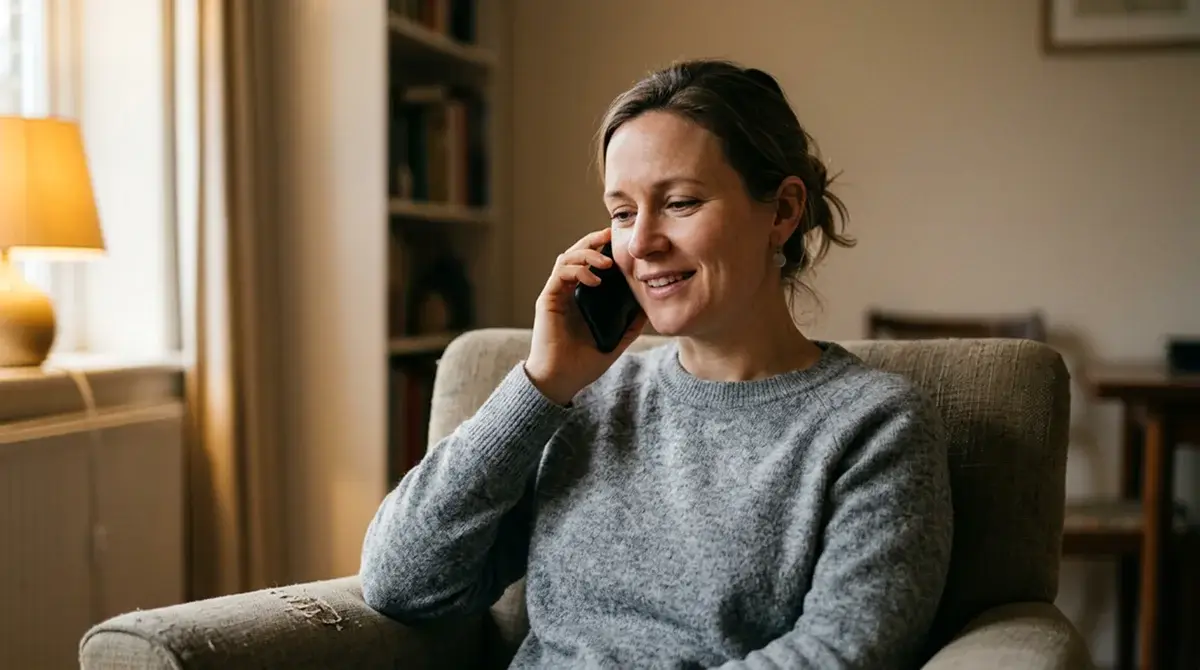 A person reaching out for confidential gambling support by phone
