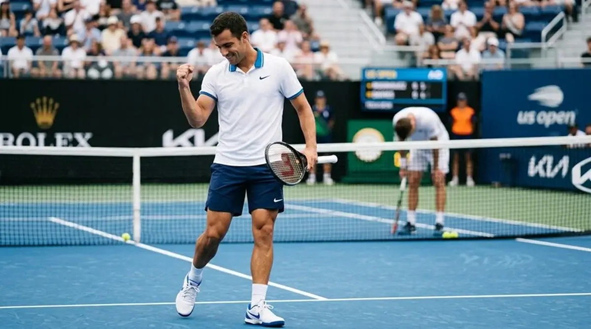 A favourite closing out a dominant straight-sets win