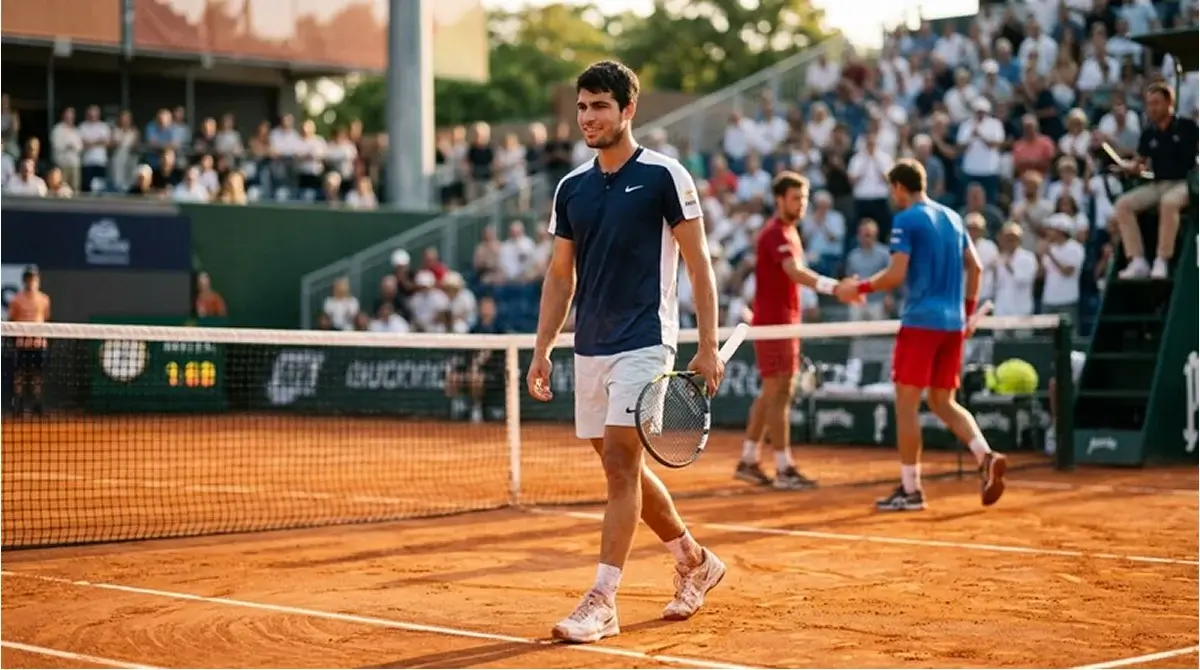 Favourite sealing a two-set win that covers a set handicap