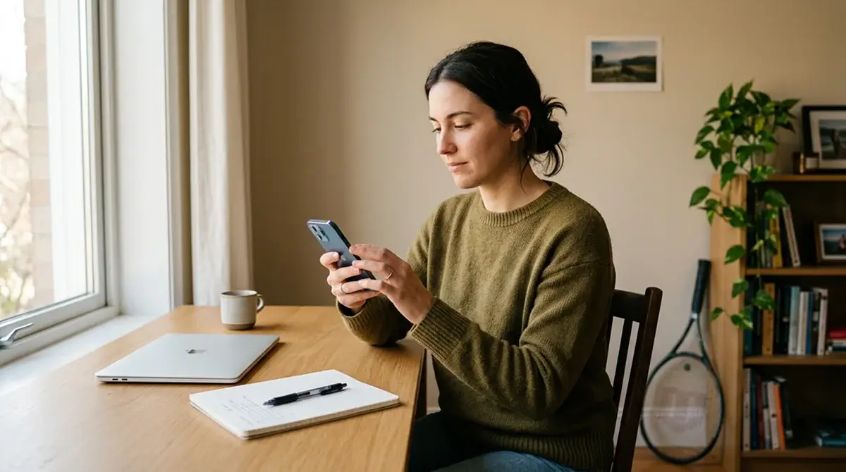 A beginner setting up a tennis betting account on a smartphone