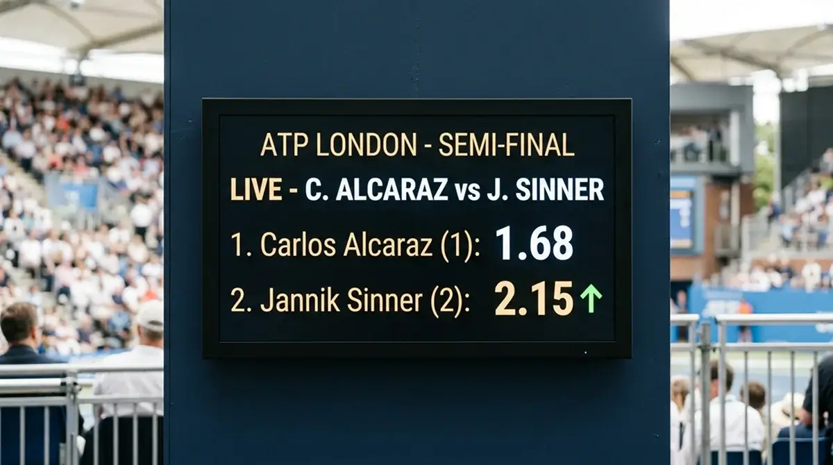 An odds board showing a tennis price drifting in the hours before a match