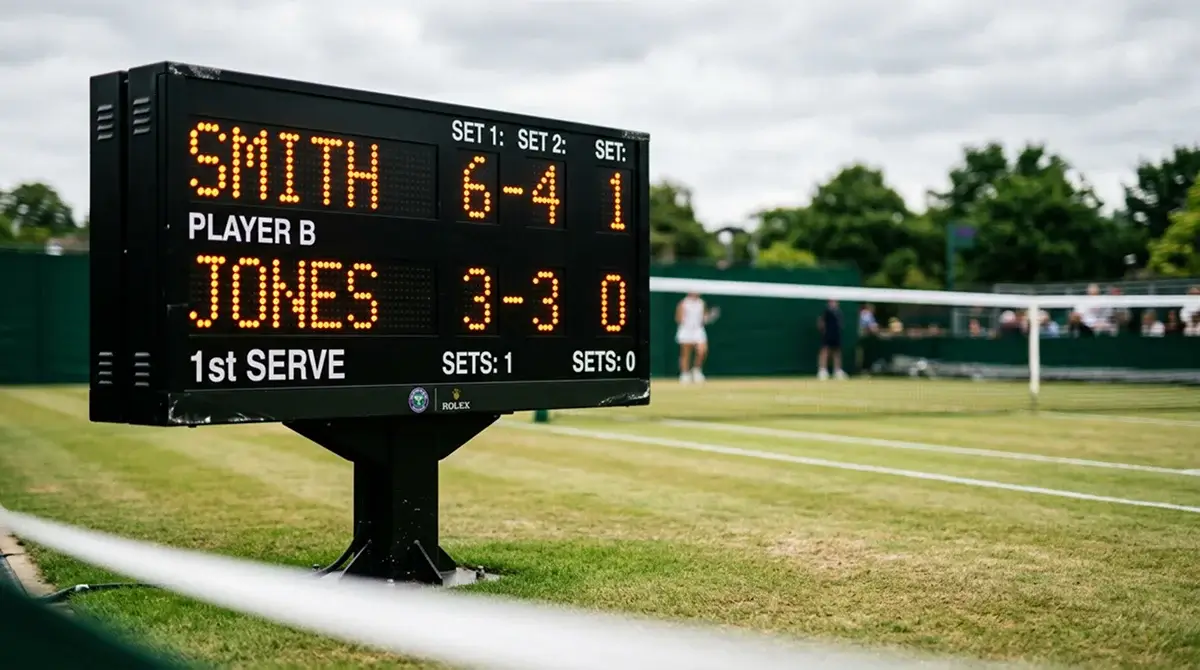 Tennis scoreboard showing a two-set scoreline used to settle a set betting bet
