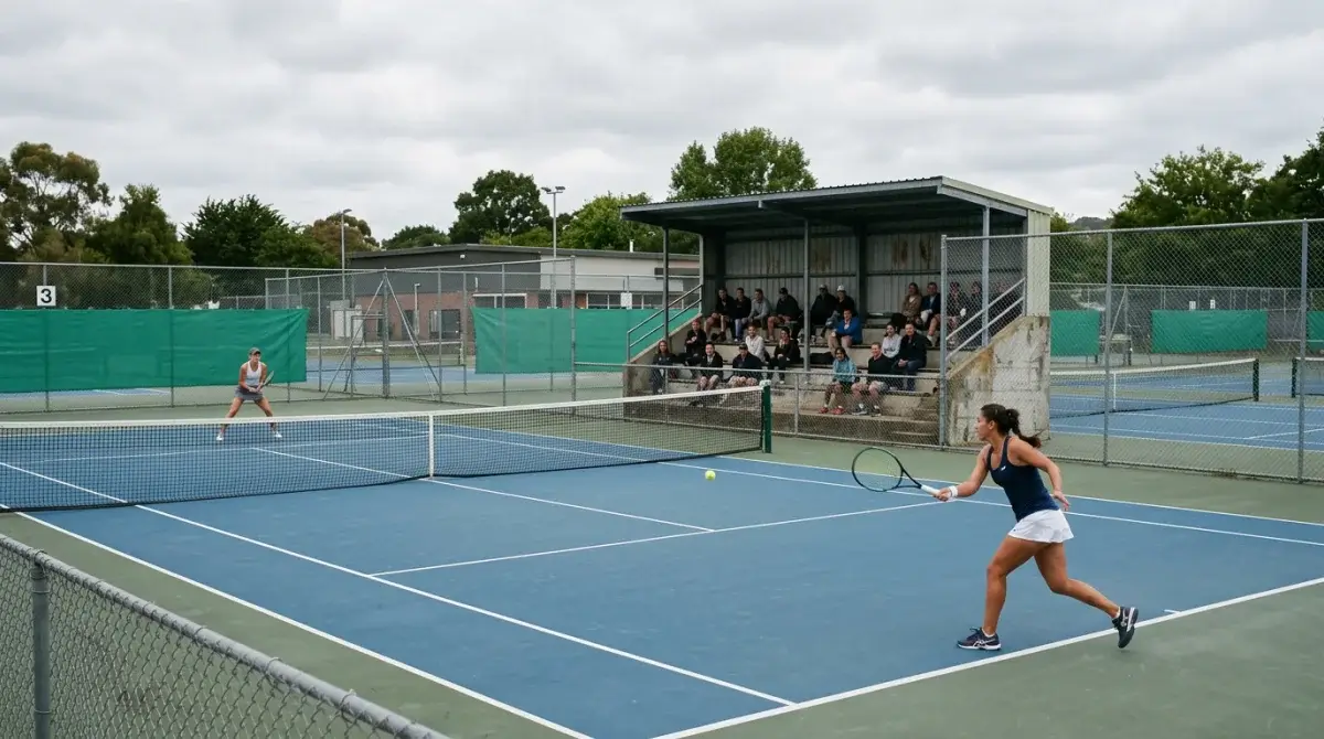 Quiet Challenger tennis match on an outside court, the calendar depth a good site should cover