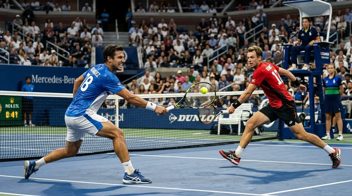 A lower-ranked player upsetting a higher-ranked opponent on tour